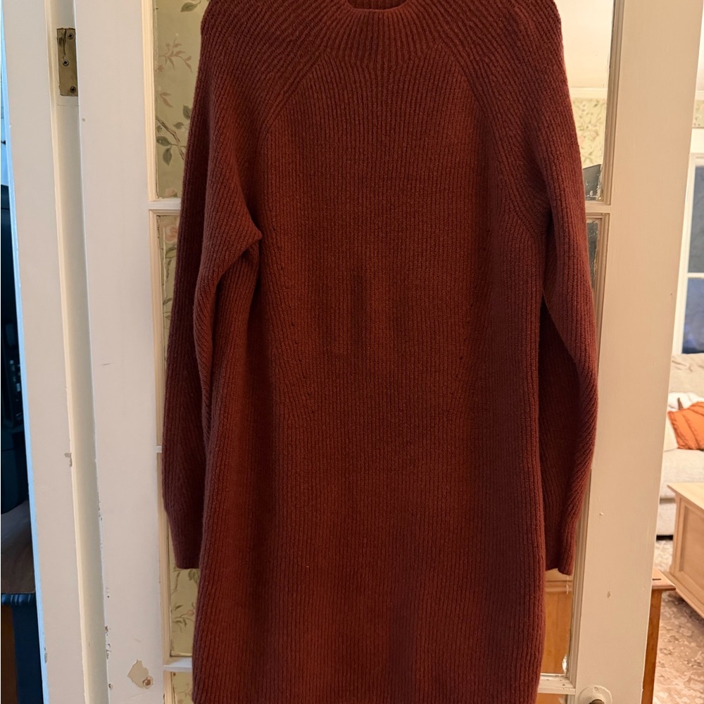 Abercrombie & Fitch Women's Rust Colored Crew Neck Sweater Dress